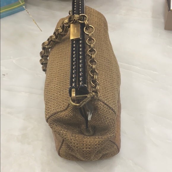 Prada Tan/Gold Paglia Coco Frame Gold chain strap - Picture 2 of 11